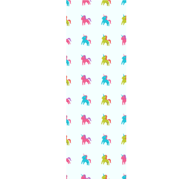Tenda a rullo cameretta unicorni su sfondo blu - TenStickers
