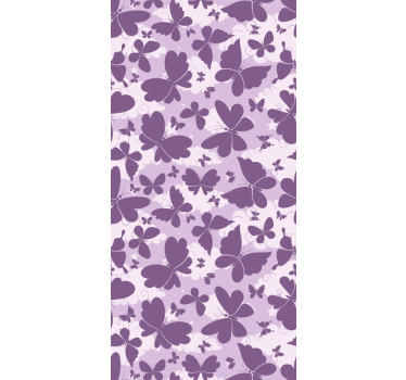 Tenda a rullo cameretta motivo farfalle viola cielo nuvoloso - TenStickers