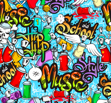 Tenda a rullo camera ragazzi graffiti cultura hip-hop - TenStickers