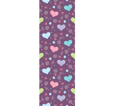 Tenda a rullo moderna cuori e linee decorativi - TenStickers