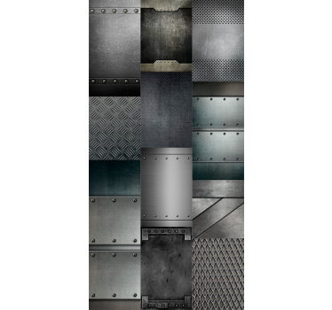 Tenda a rullo moderna motivo blocchi neri metallici - TenStickers