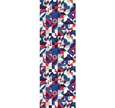 Tenda a rullo moderna motivo mosaico rosso e blu - TenStickers