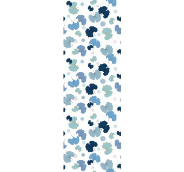 Tenda a rullo moderna foglia di ginkgo blu - TenStickers