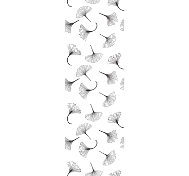 Tenda a rullo moderna motivo foglie di ginkgo nere - TenStickers