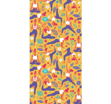 Tenda a rullo moderna doodle di yoga disegnato a mano - TenStickers