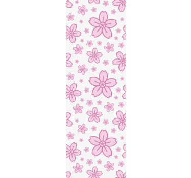 Tenda a rullo moderna fiori rosa su sfondo bianco - TenStickers