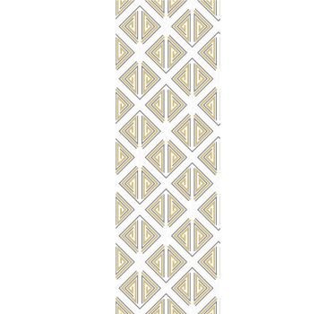 Tenda a rullo moderna figure grigie con linee oro e beige - TenStickers