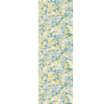 Tenda a rullo moderna geometrica beige blu e gialla - TenStickers