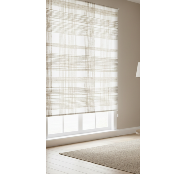 Tenda a rullo beige motivo in juta sottile - TenStickers
