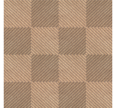 Tenda a rullo beige motivo quadri marroni in juta - TenStickers