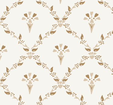 Tenda a rullo beige motivo floreale esagonale - TenStickers