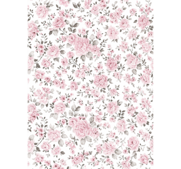 Tenda a rullo rosa fiori retro vintage - TenStickers