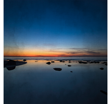 Tenda a rullo soggiorno tramonto nordico sul mare - TenStickers