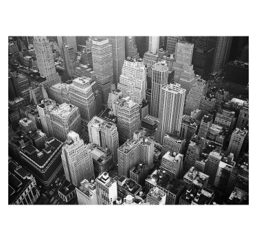 Tenda a rullo nera new york aerea bianco e nero - TenStickers