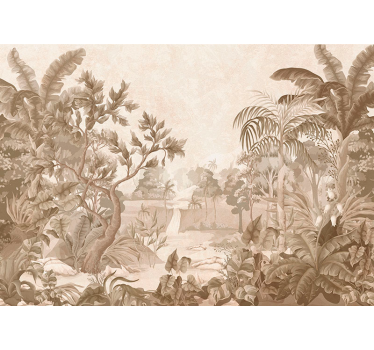 Tenda a rullo beige viste di una giungla tropicale - TenStickers