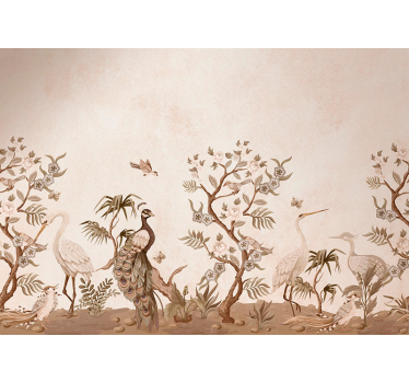 Tenda a rullo beige fauna vintage - TenStickers