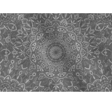 Tenda a rullo grigia motivo mandala intricato - TenStickers