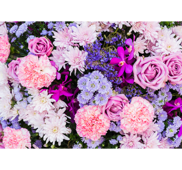 Tenda a rullo rosa fiori colorati - TenStickers