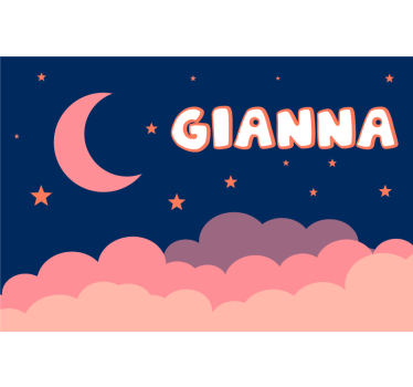 Tenda a rullo porpora personalizzabile luna e cielo - TenStickers