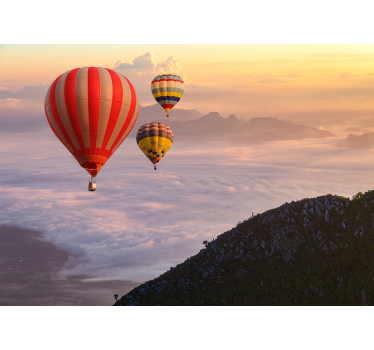 Tenda a rullo soggiorno palloni aerostatici nel cielo - TenStickers