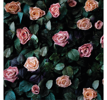 Tenda a rullo soggiorno fiori di rosa rossa - TenStickers