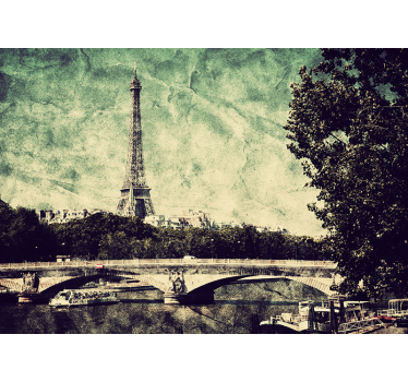 Tenda a rullo soggiorno illustrazione di parigi - TenStickers
