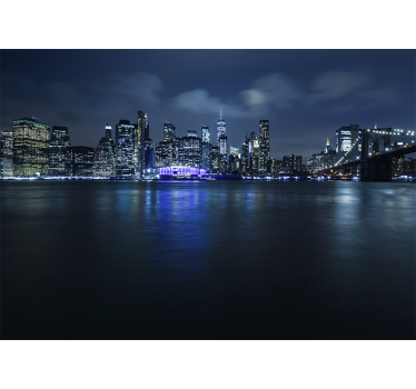 Tenda a rullo soggiorno blu manhattan di notte - TenStickers