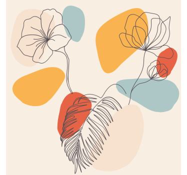 Tenda a rullo soggiorno arte botanica da parete - TenStickers
