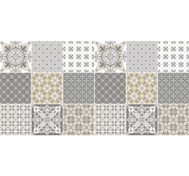 Tenda a rullo beige effetto piastrella marocchino - TenStickers