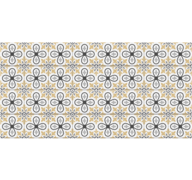 Tenda a rullo beige piastrelle retro cucina - TenStickers
