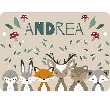 Tenda a rullo beige animali personalizzati per bambini - TenStickers