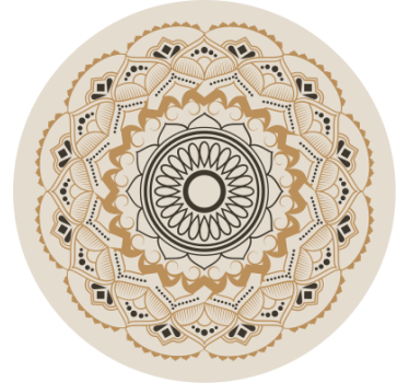 Tenda a rullo beige design circolare mandala beige - TenStickers