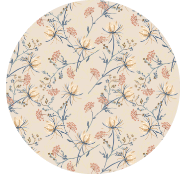 Tenda a rullo beige superficie fioritura botanica - TenStickers