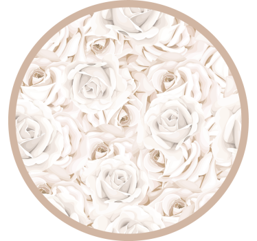 Tenda a rullo beige rose bianche eleganti - TenStickers