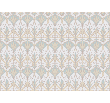 Tenda a rullo beige con motivo floreale botanico rétro - TenStickers