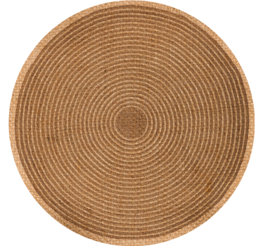 Tenda a rullo beige texture in juta circolare - TenStickers