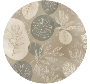 Tenda a rullo beige astratto botanico neutro - TenStickers