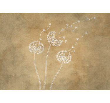 Tenda a rullo beige dente di leone con e senza petali - TenStickers