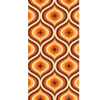 Tenda a rullo vintage motivo arancione anni 70 - TenStickers