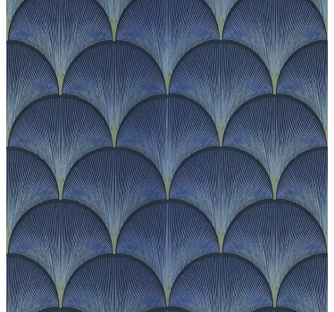 Tenda a rullo vintage ventagli blu art déco anni '20 - TenStickers