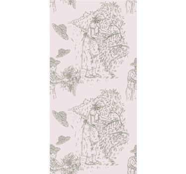 Tenda a rullo vintage scena di raccolto rurale - TenStickers