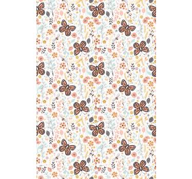 Tenda a rullo fiori modello giardino delle farfalle - TenStickers