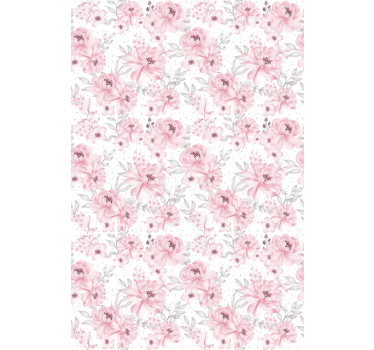 Tenda a rullo fiori e piante motivo floreale rosa - TenStickers