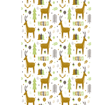 Tenda a rullo animali saluto della foresta nordica - TenStickers