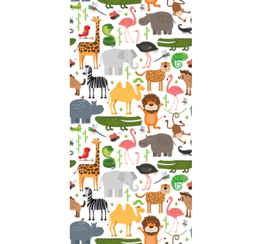 Tenda a rullo animali amici animali del safari - TenStickers