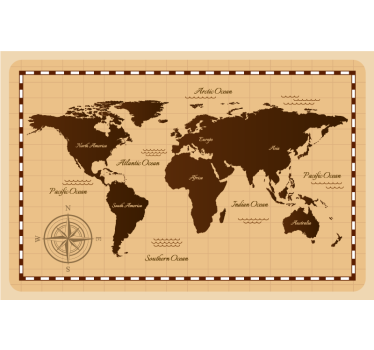 Tenda a rullo mappamondo esplorazione d'epoca - TenStickers
