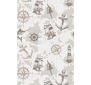 Tende a rullo più vintage motivi di esplorazione nautica - TenStickers