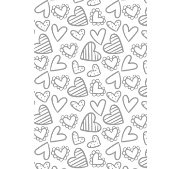 Tenda a rullo romantica modello di schizzi di cuore - TenStickers