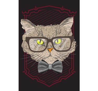 Tenda a rullo disegni divertenti Gatto con gli occhiali - TenStickers