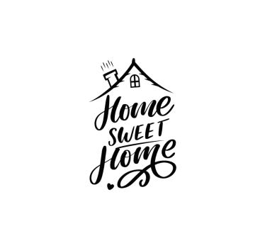 Tenda a rullo con frasi Testo nero dolce casa - TenStickers